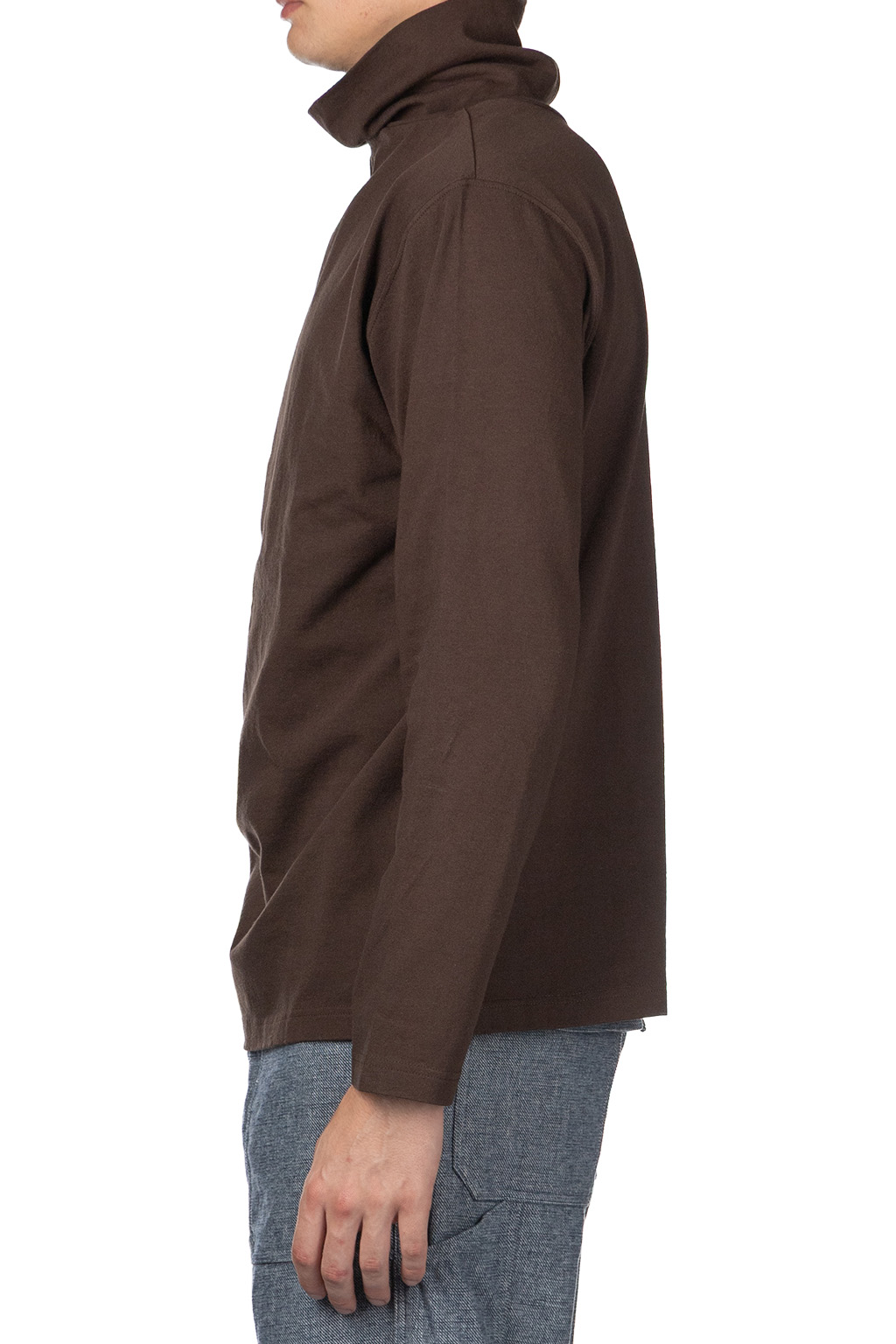 ts(s) - Open end Yarn Cotton Jersey Turtle Neck Shirt - Brown